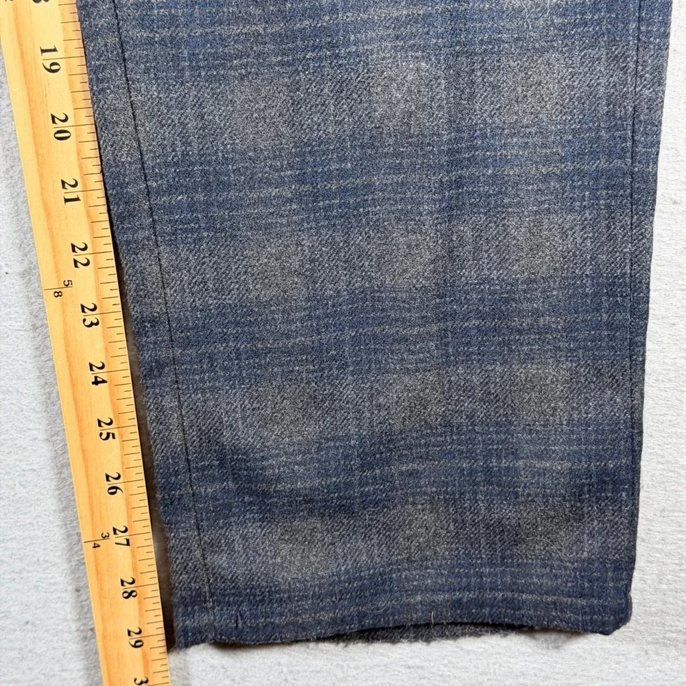 Vintage Banana Republic Aiden Fit Plaid Wool‎ Dress Pants Mens 35x30 Navy Formal